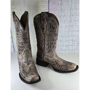 Corral Western Boots Women's Size 7.5M BD40 Distressed Taupe Leather
